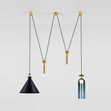 Modern Modular Geometric Chandelier Artistic Glass and Metal Pendant Light