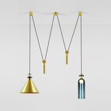 Modern Modular Geometric Chandelier Artistic Glass and Metal Pendant Light