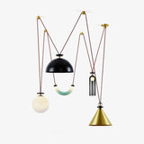 Modern Modular Geometric Chandelier Artistic Glass and Metal Pendant Light