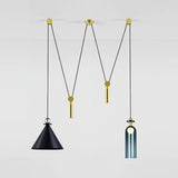 Modern Modular Geometric Chandelier Artistic Glass and Metal Pendant Light