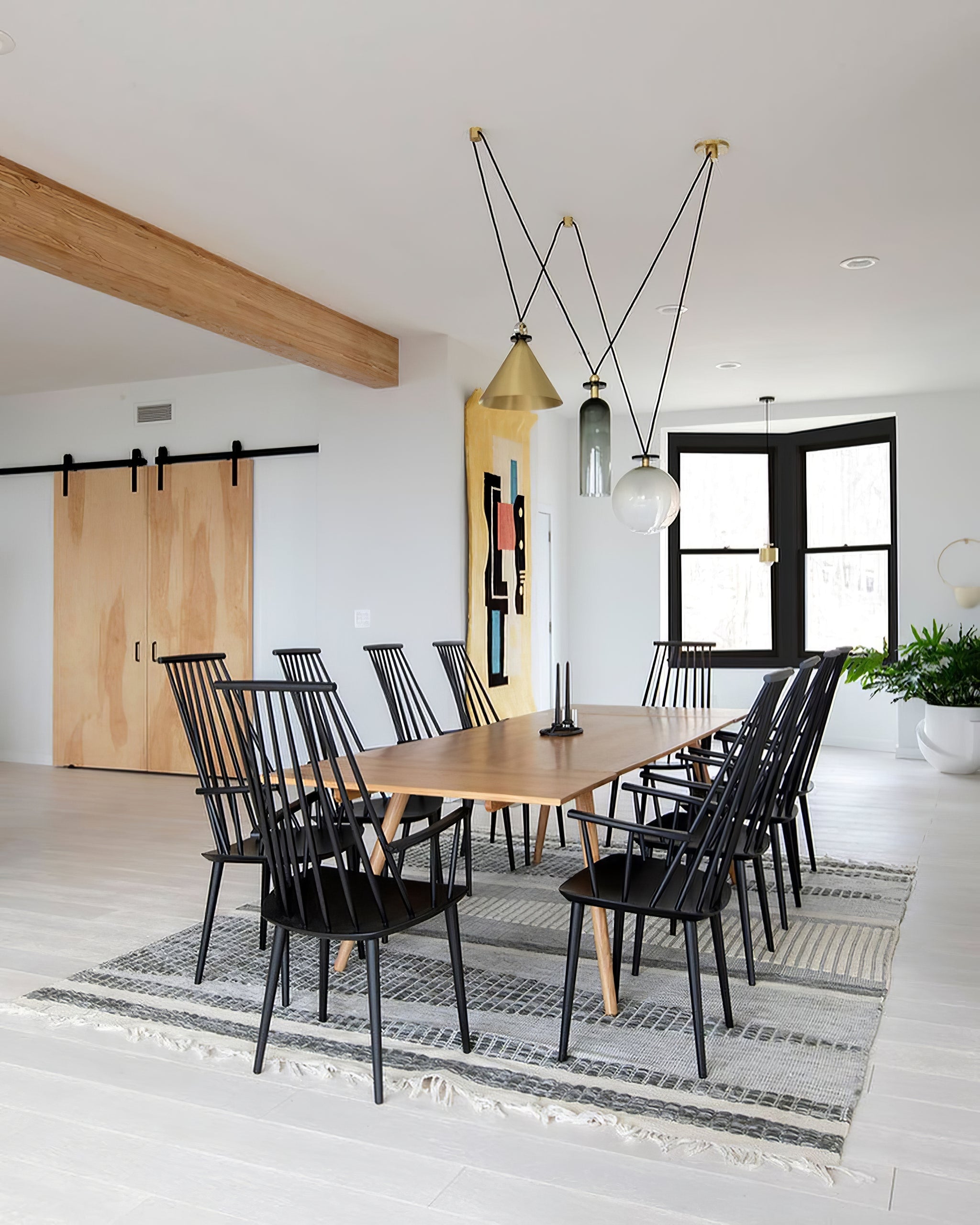 Modern Modular Geometric Chandelier Artistic Glass and Metal Pendant Light