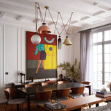 Modern Modular Geometric Chandelier Artistic Glass and Metal Pendant Light