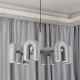 Modern Modular U Shape LED Chandelier Adjustable Geometric Multi Head Ceiling Light Fixture