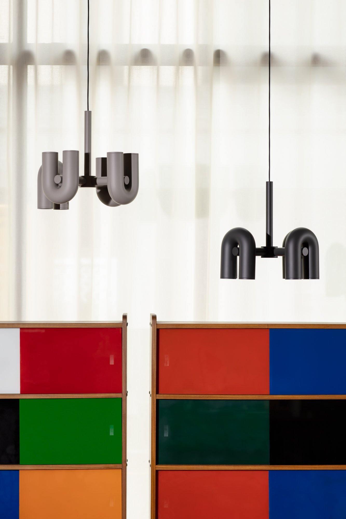 Modern Modular U Shape LED Chandelier Adjustable Geometric Multi Head Ceiling Light Fixture