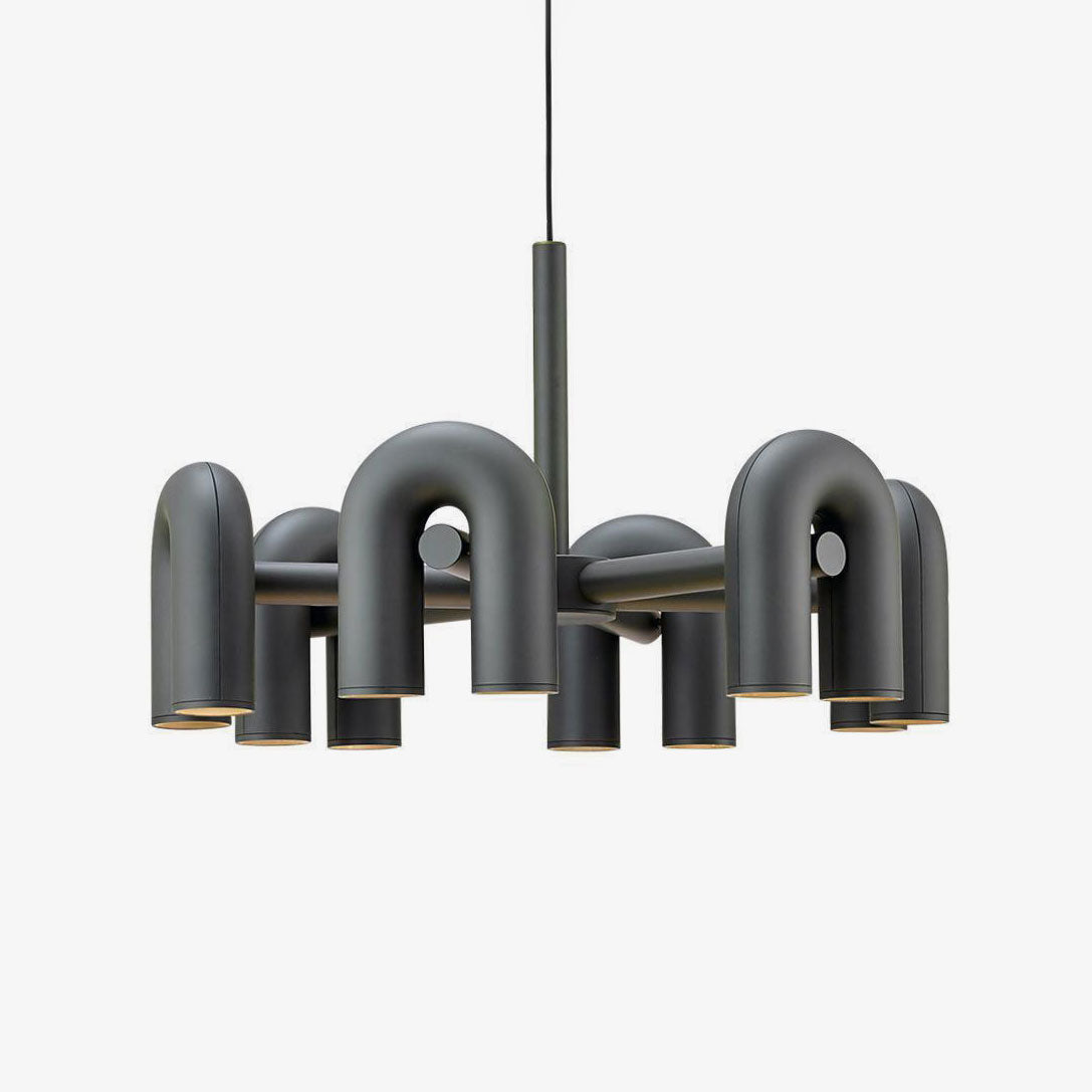 Modern Modular U Shape LED Chandelier Adjustable Geometric Multi Head Ceiling Light Fixture