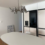 Modern Modular U Shape LED Chandelier Adjustable Geometric Multi Head Ceiling Light Fixture