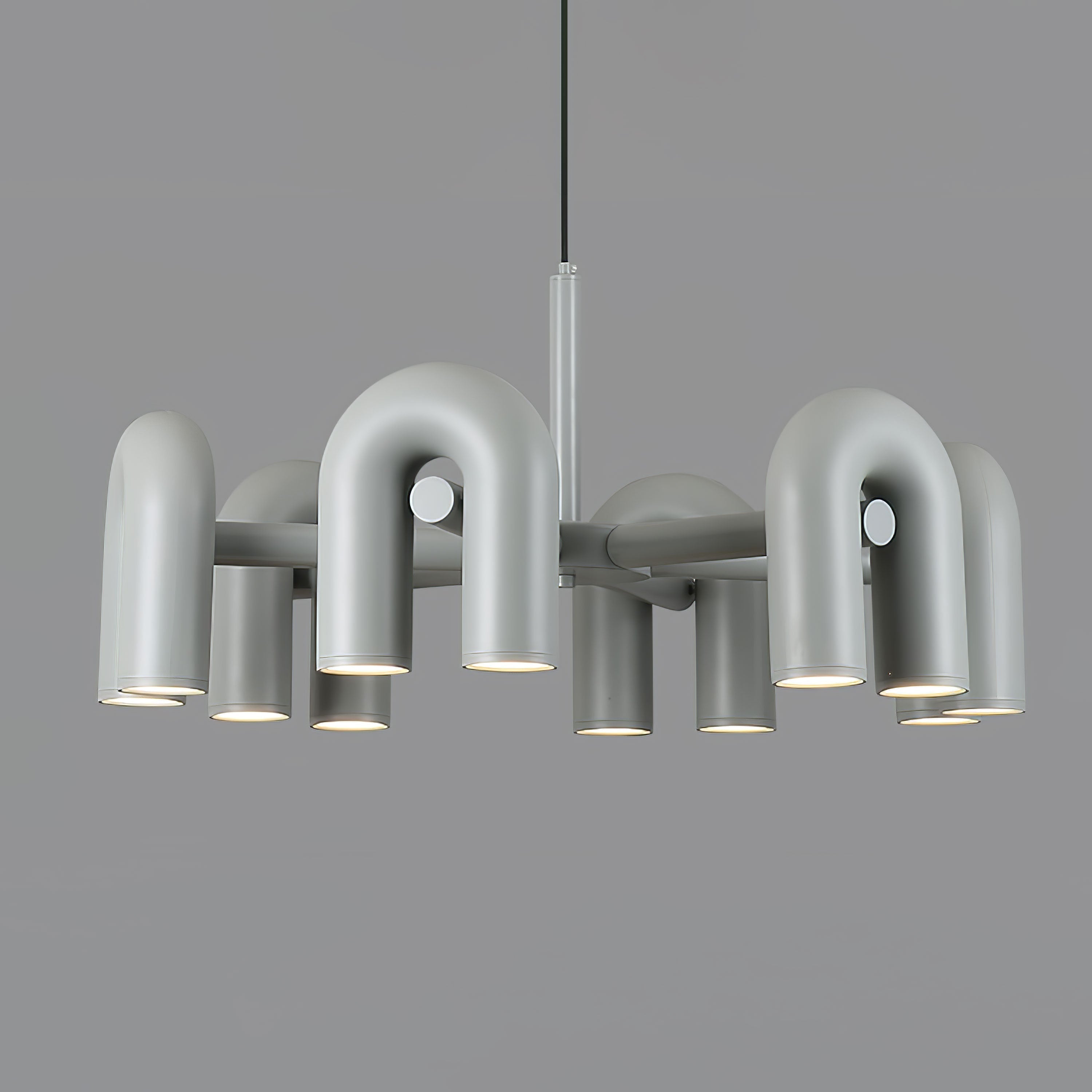 Modern Modular U Shape LED Chandelier Adjustable Geometric Multi Head Ceiling Light Fixture