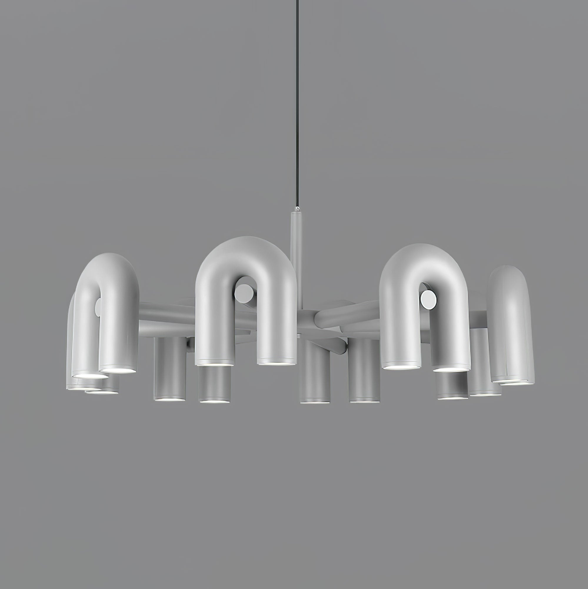 Modern Modular U Shape LED Chandelier Adjustable Geometric Multi Head Ceiling Light Fixture