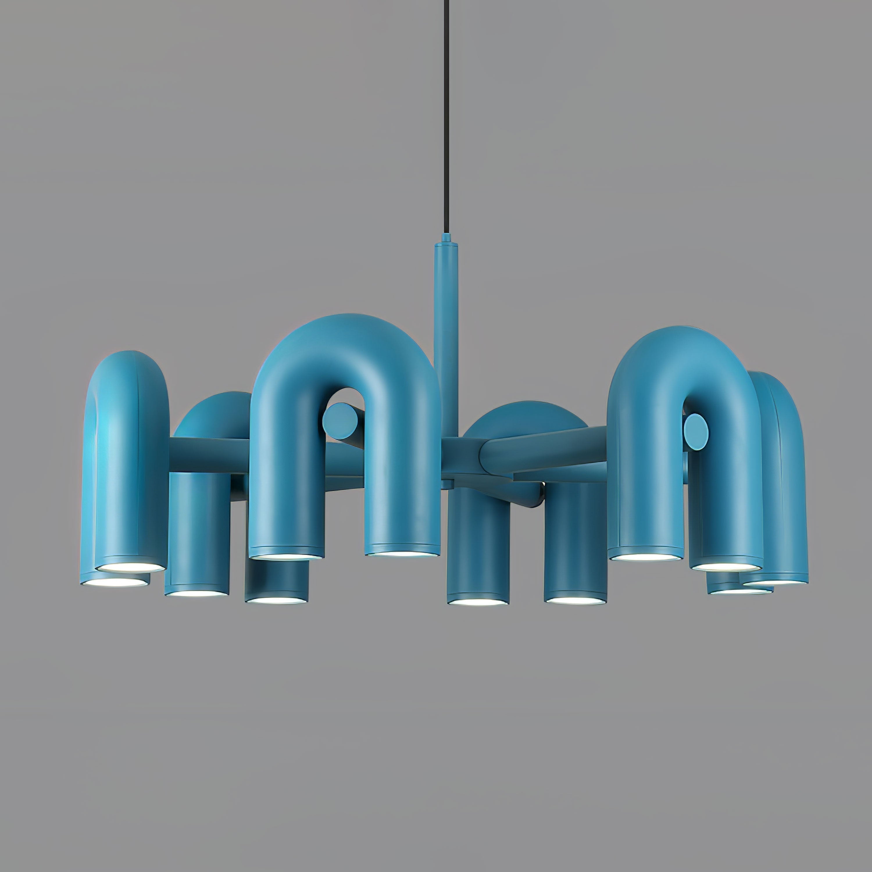 Modern Modular U Shape LED Chandelier Adjustable Geometric Multi Head Ceiling Light Fixture