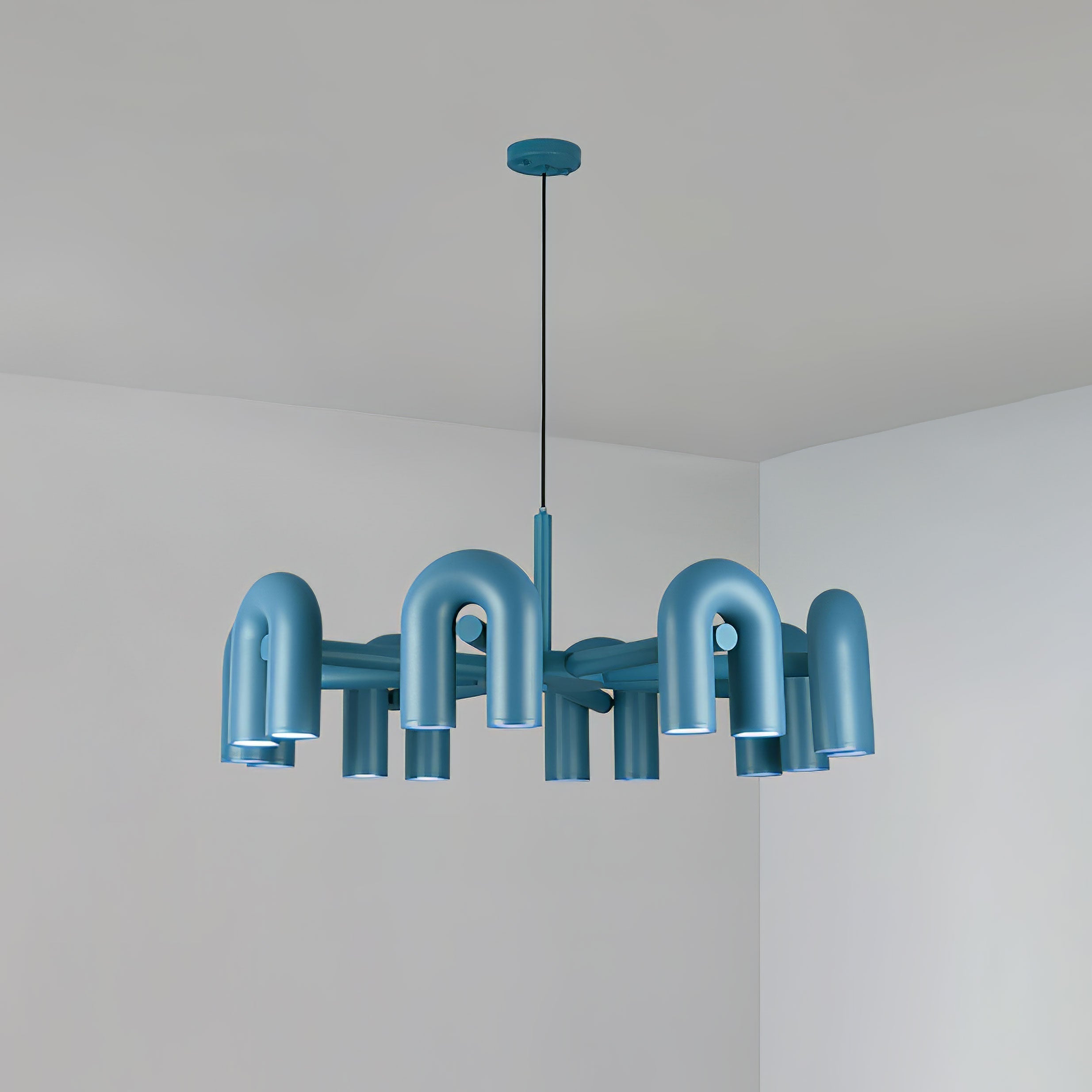 Modern Modular U Shape LED Chandelier Adjustable Geometric Multi Head Ceiling Light Fixture