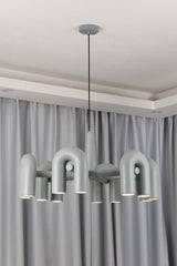Modern Modular U Shape LED Chandelier Adjustable Geometric Multi Head Ceiling Light Fixture