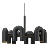 Modern Modular U Shape LED Chandelier Adjustable Geometric Multi Head Ceiling Light Fixture