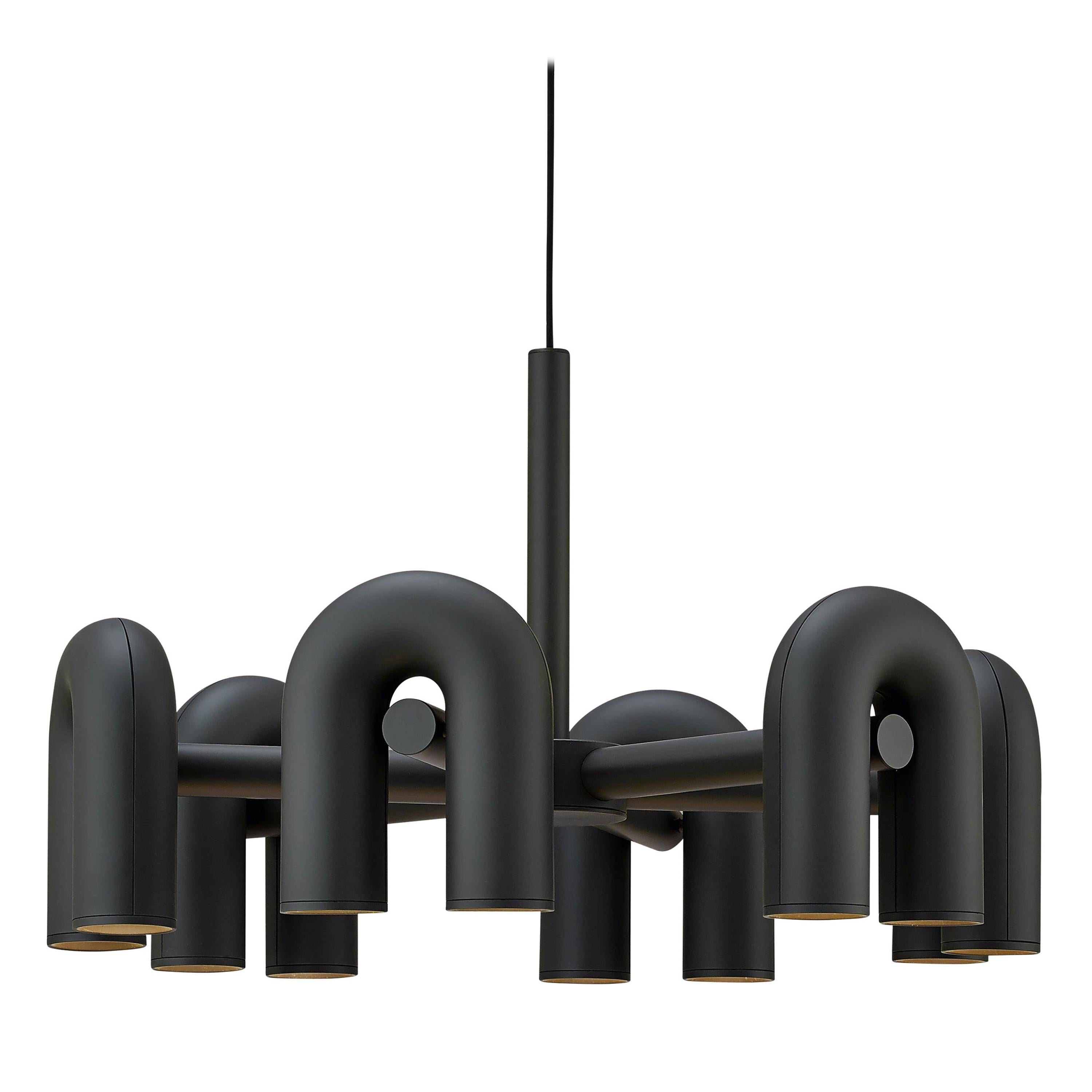 Modern Modular U Shape LED Chandelier Adjustable Geometric Multi Head Ceiling Light Fixture