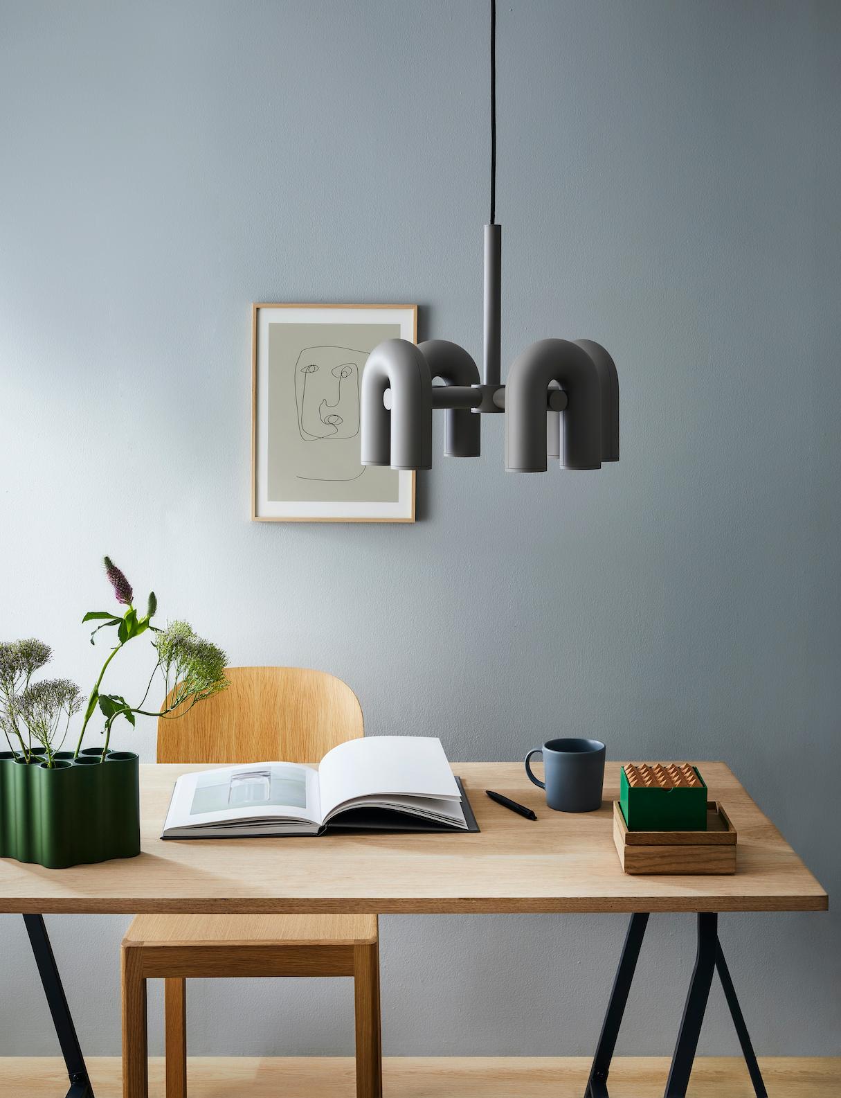 Modern Modular U Shape LED Chandelier Adjustable Geometric Multi Head Ceiling Light Fixture