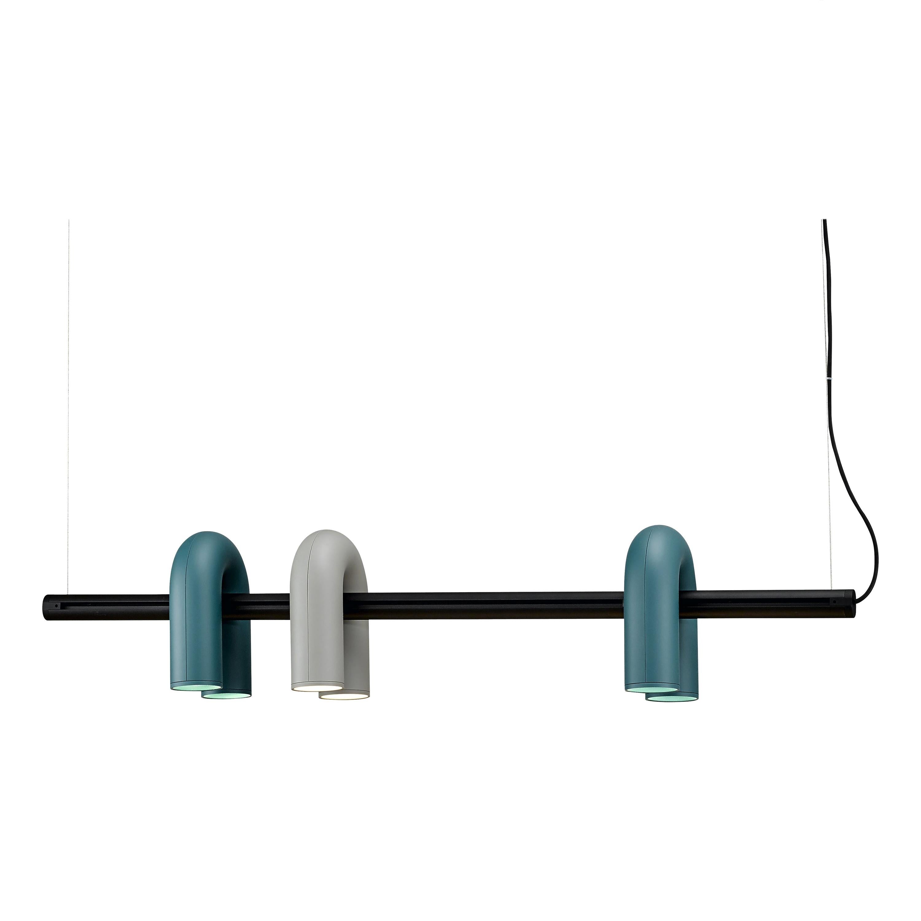 Modern Modular U Shape LED Chandelier Adjustable Geometric Multi Head Ceiling Light Fixture