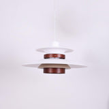 Modern Modulo Layered Metal and Dark Oak Wood Pendant Light for Dining Areas