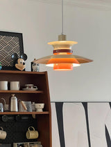 Modern Modulo Layered Metal and Dark Oak Wood Pendant Light for Dining Areas