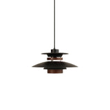Modern Modulo Layered Metal and Dark Oak Wood Pendant Light for Dining Areas