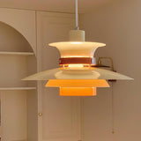 Modern Modulo Layered Metal and Dark Oak Wood Pendant Light for Dining Areas