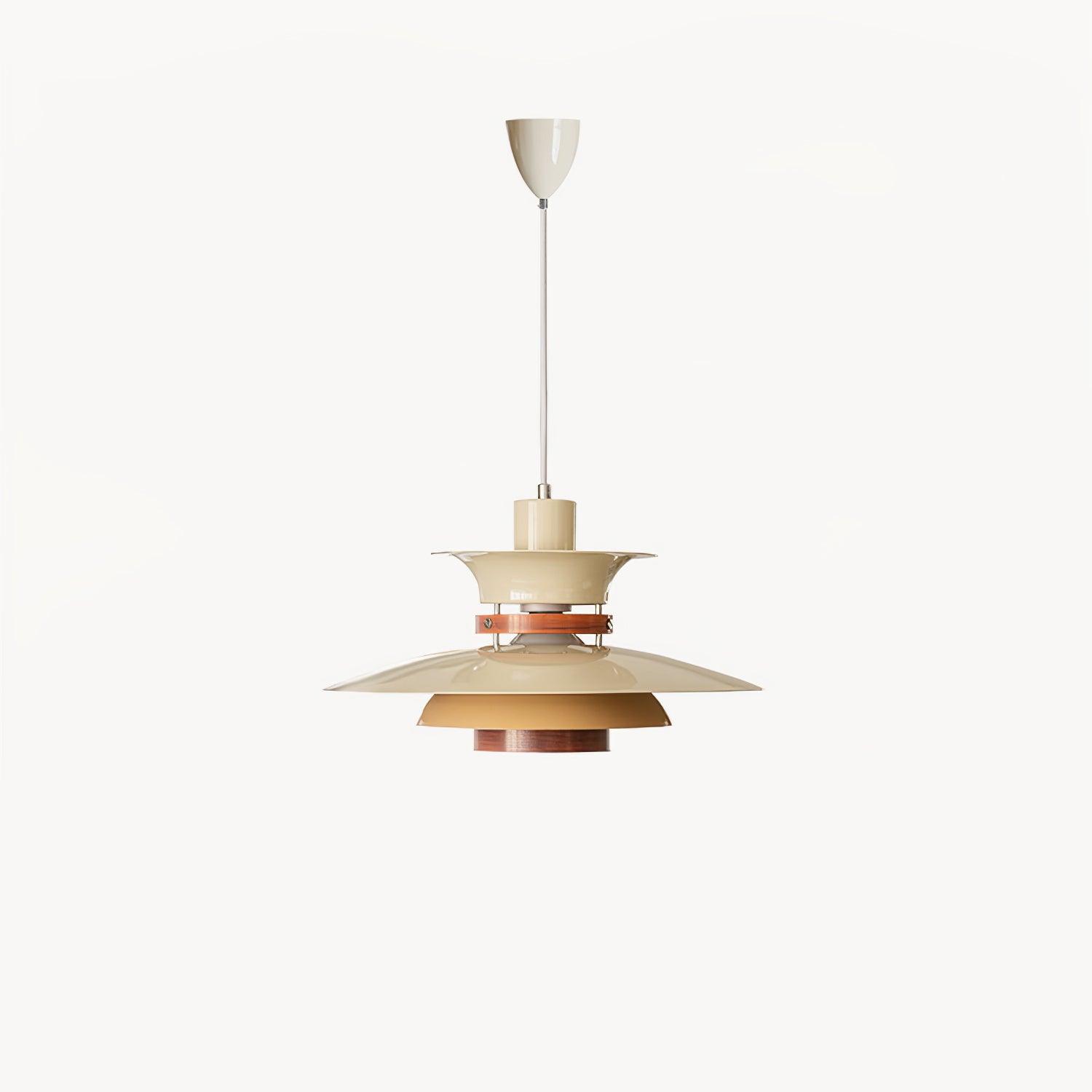 Modern Modulo Layered Metal and Dark Oak Wood Pendant Light for Dining Areas