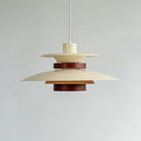 Modern Modulo Layered Metal and Dark Oak Wood Pendant Light for Dining Areas