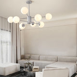 Modern Molecular Glass Globe Chandelier with 3 Step Dimming for Dining Room and Bedroom