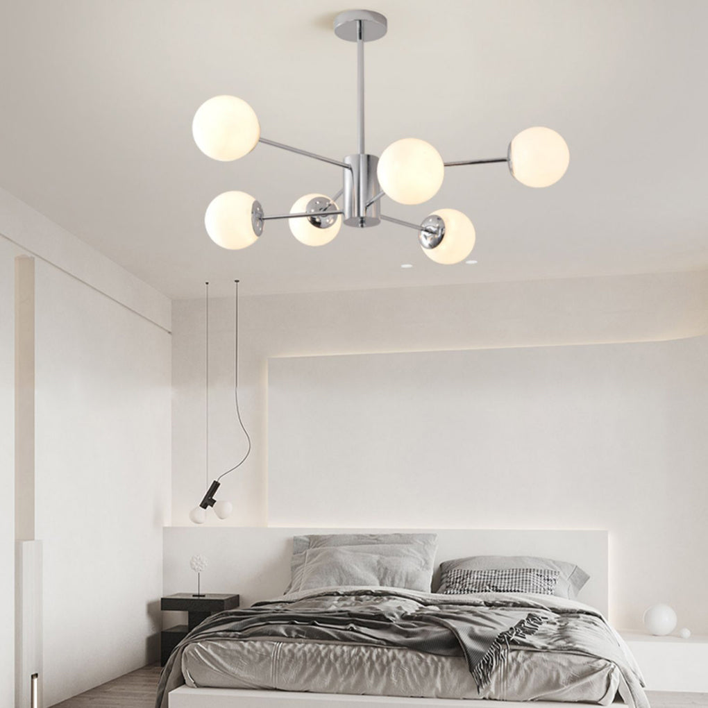 Modern Molecular Glass Globe Chandelier with 3 Step Dimming for Dining Room and Bedroom