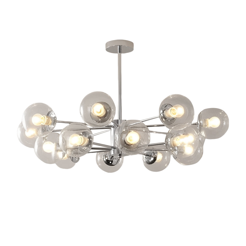 Modern Molecular Glass Globe Chandelier with 3 Step Dimming for Dining Room and Bedroom