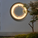 Modern Moon Crater LED Outdoor Wall Sconce Waterproof Concrete Exterior Light for Garden and Villa