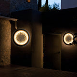 Modern Moon Crater LED Outdoor Wall Sconce Waterproof Concrete Exterior Light for Garden and Villa