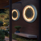 Modern Moon Crater LED Outdoor Wall Sconce Waterproof Concrete Exterior Light for Garden and Villa