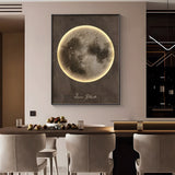 Modern Moon Integrated LED Lighted Electric Meter Box Cover Decorative Painting Art