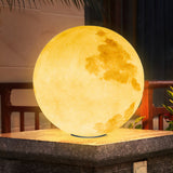 Modern Moon Outdoor Pier Mount Pillar Light Globe Sphere Solar Powered Path Lamp