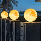 Modern Moon Shaped LED Outdoor Pillar Light Waterproof Solar Post Lamp for Yard