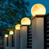 Modern Moon Shaped LED Outdoor Pillar Light Waterproof Solar Post Lamp for Yard