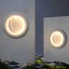 Modern Moon Shaped Outdoor LED Wall Sconce Waterproof Exterior Porch Lighting Concrete Garden Lamp