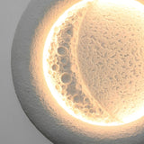Modern Moon Shaped Outdoor LED Wall Sconce Waterproof Exterior Porch Lighting Concrete Garden Lamp