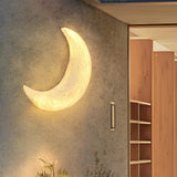 Modern Moon Shaped Outdoor Wall Sconce Waterproof Resin LED Light for Garden and Yard
