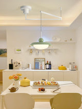 Modern Morandi Layered Pendant Lamp with Adjustable Swing Arm LED Acrylic Hanging Light