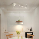 Modern Morandi Layered Pendant Lamp with Adjustable Swing Arm LED Acrylic Hanging Light