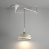 Modern Morandi Layered Pendant Lamp with Adjustable Swing Arm LED Acrylic Hanging Light