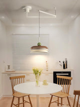 Modern Morandi Layered Pendant Lamp with Adjustable Swing Arm LED Acrylic Hanging Light