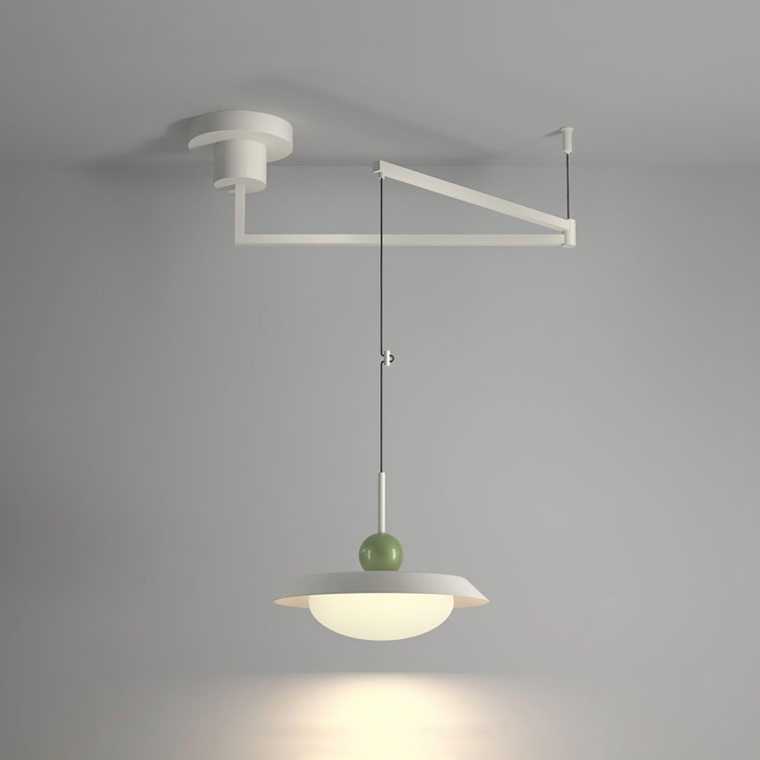 Modern Morandi Layered Pendant Lamp with Adjustable Swing Arm LED Acrylic Hanging Light