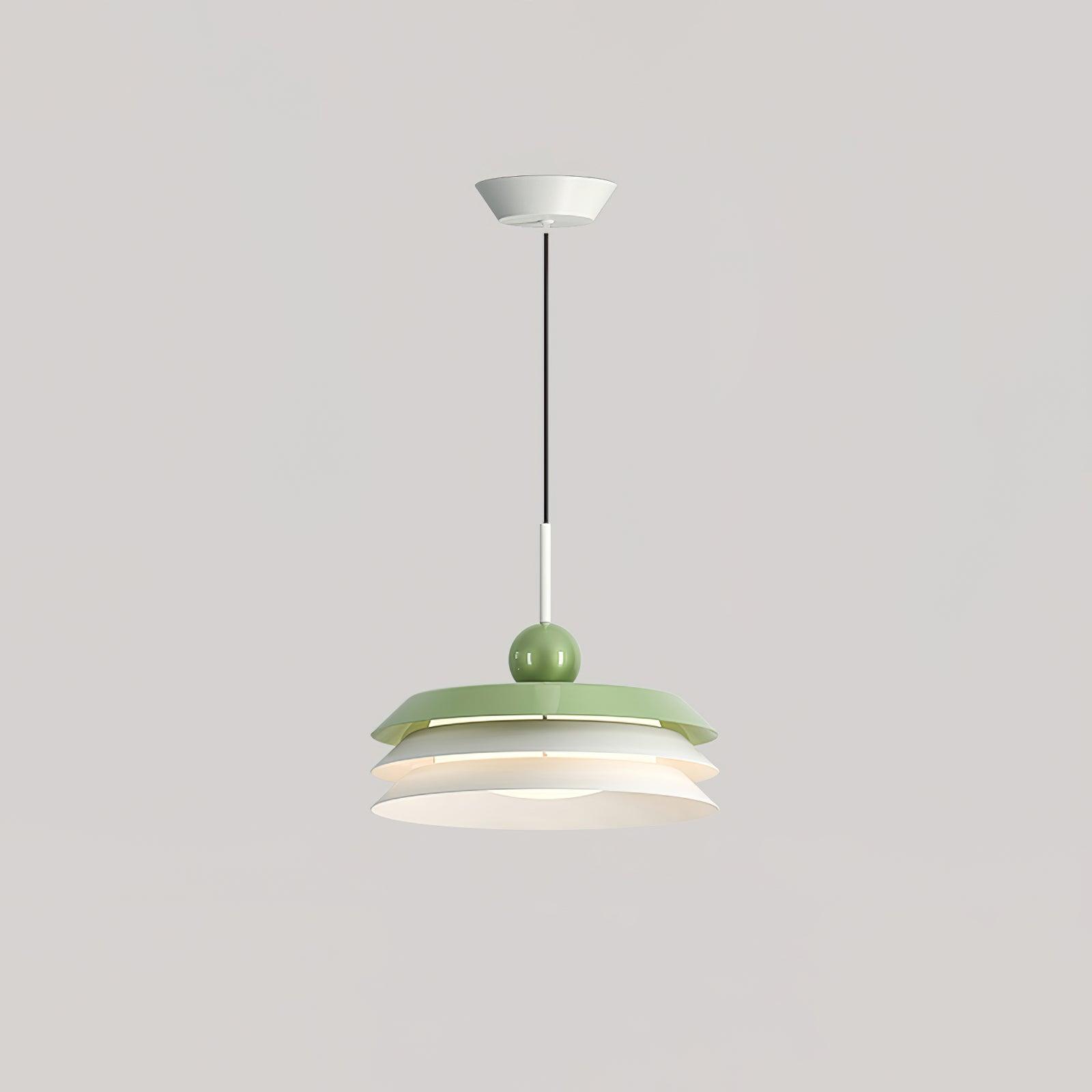 Modern Morandi Layered Pendant Lamp with Adjustable Swing Arm LED Acrylic Hanging Light