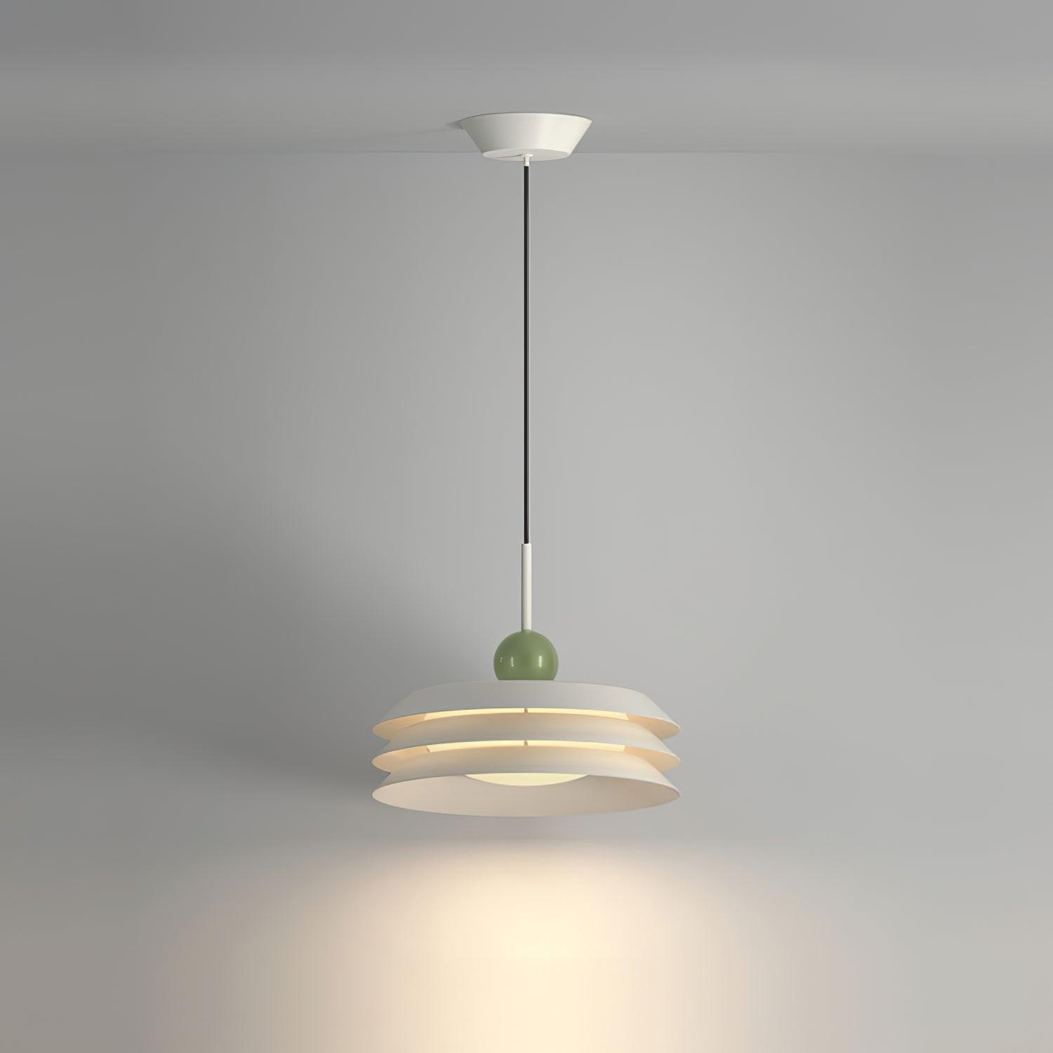 Modern Morandi Layered Pendant Lamp with Adjustable Swing Arm LED Acrylic Hanging Light