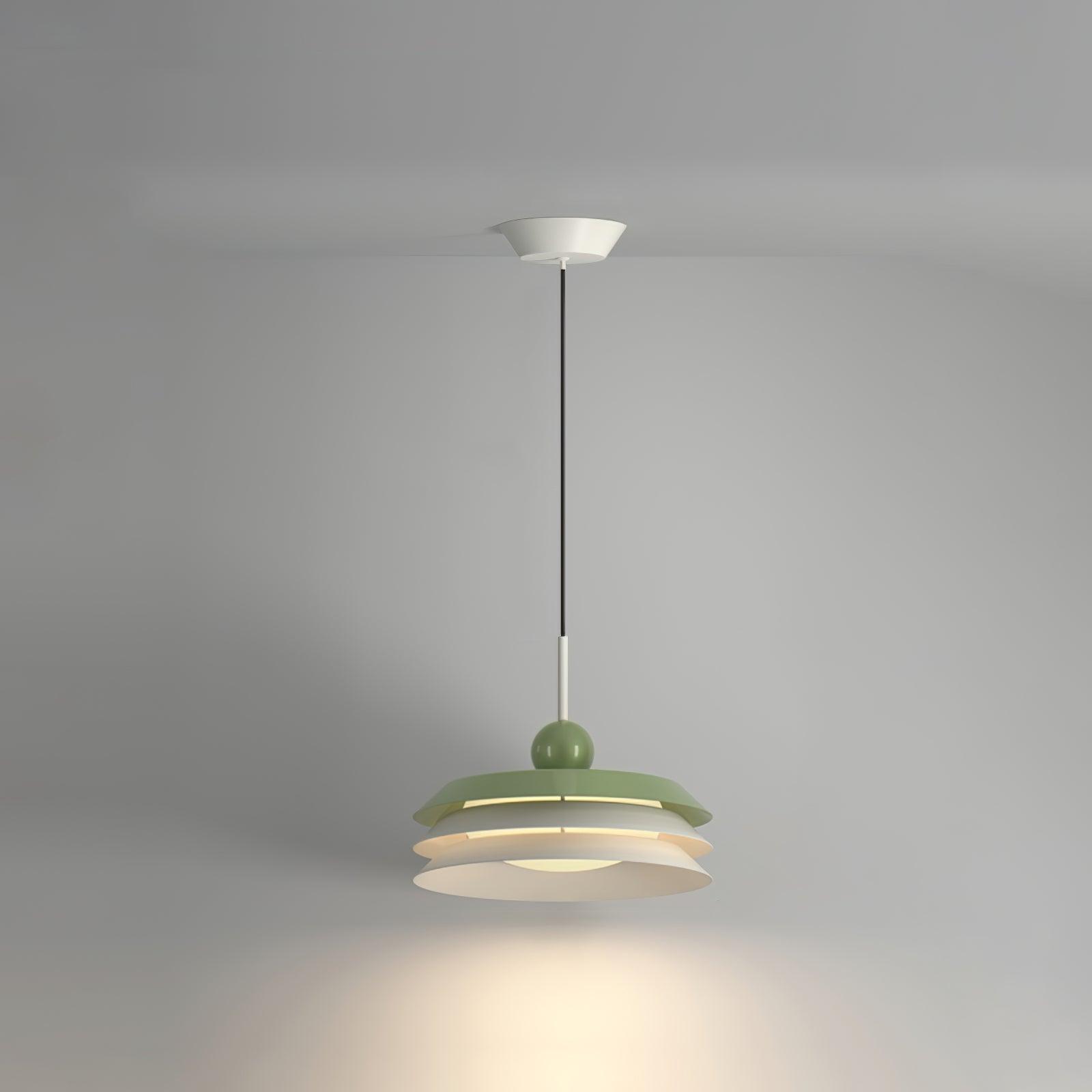 Modern Morandi Layered Pendant Lamp with Adjustable Swing Arm LED Acrylic Hanging Light