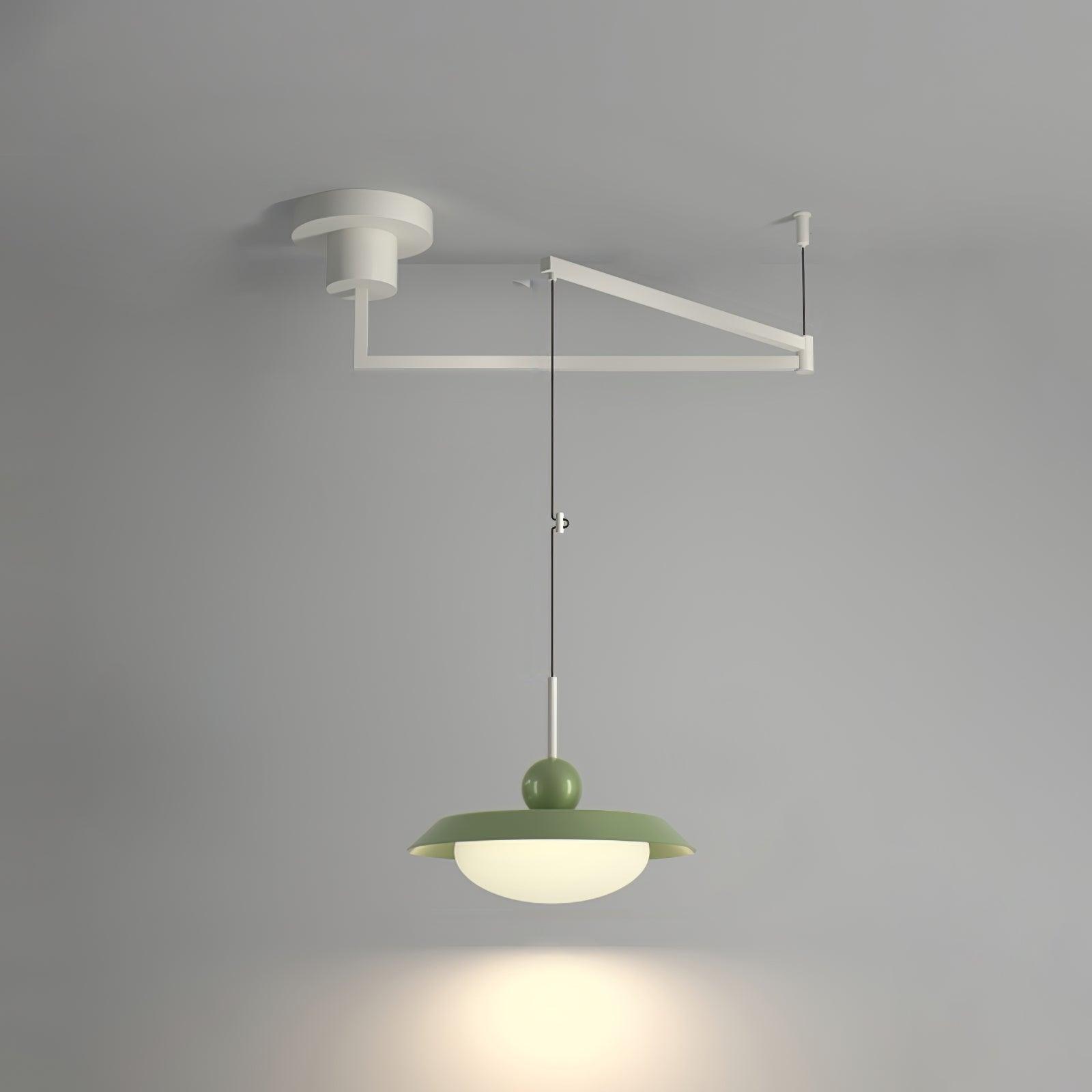 Modern Morandi Layered Pendant Lamp with Adjustable Swing Arm LED Acrylic Hanging Light