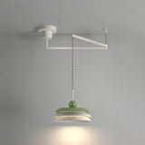 Modern Morandi Layered Pendant Lamp with Adjustable Swing Arm LED Acrylic Hanging Light
