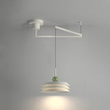 Modern Morandi Layered Pendant Lamp with Adjustable Swing Arm LED Acrylic Hanging Light