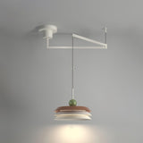 Modern Morandi Layered Pendant Lamp with Adjustable Swing Arm LED Acrylic Hanging Light